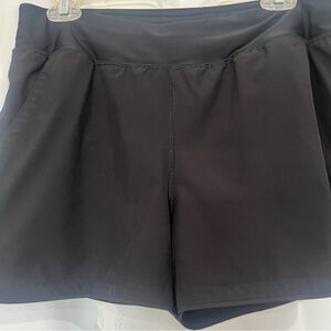 Lands' End Black Athletic High-Rise Stretch Shorts